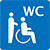 Toilettes partiellement accessibles en fauteuil roulant