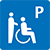 Place de parc partiellement accessible en fauteuil roulant